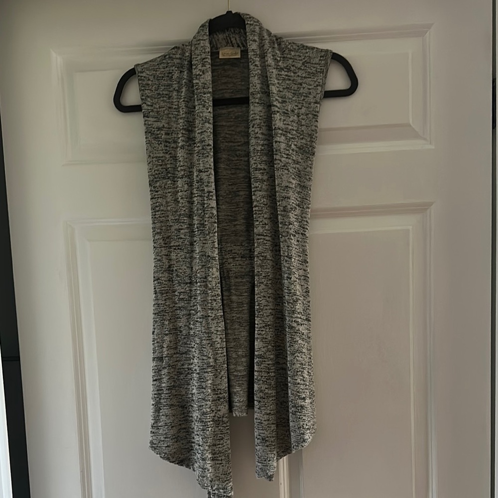 Pretty Good Gray Waterfall Cardigan Sweater